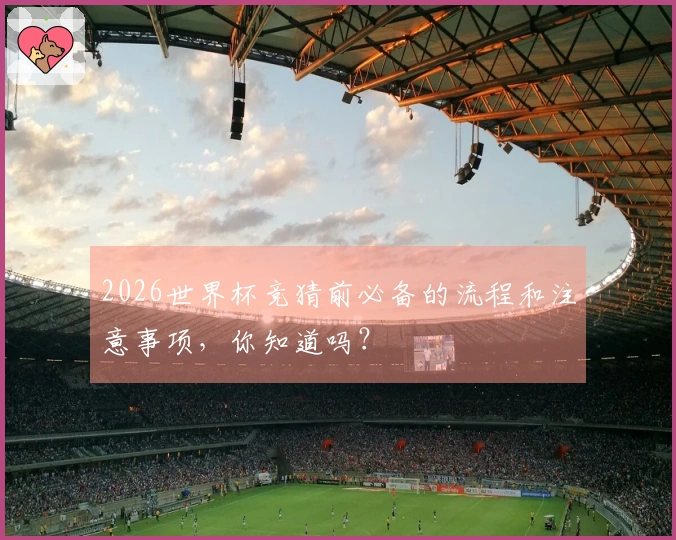 2026世界杯竞猜前必备的流程和注意事项，你知道吗？